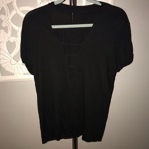 Cotton T-shirt with choker illusion